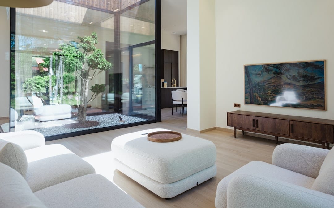 Modern tropical villa living room interior